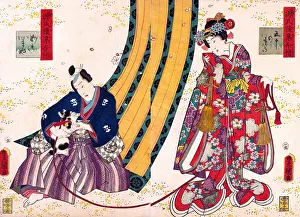 Princes Prints: Third Princess and Kashiwagi, from the Tale of Genji
