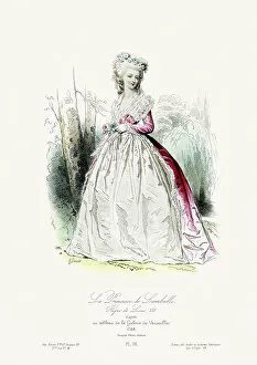Modes et costumes historiques 1864 Collection: Princess of Lamballe