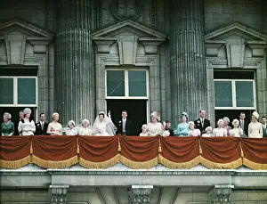 Princess Margaret and Antony Armstrong-Jones Waving from Balcony