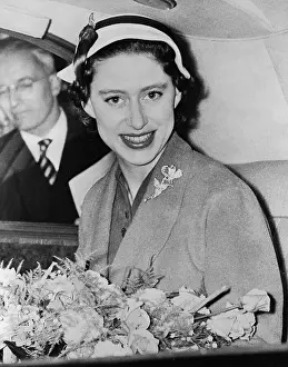 Margaret Prints: Princess Margaret Holding Bouquet of Roses