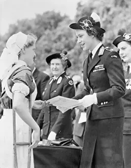 Margaret Prints: Princess Margaret Presenting Award to Cadet