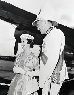 Margaret Prints: Princess Margaret with Sir Evelyn Baring While Touring in Kenya
