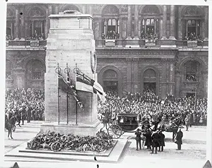 Whitehall Prints: Princess Mary's Wedding Coach Near London's Cenotaph 1922