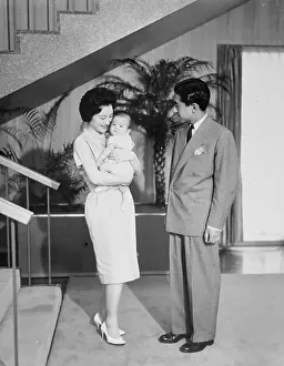Akihito Prints: Princess Michiko Holding Her Son
