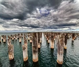 Images Dated 18th March 2015: Princess Pier Melbourne with dramatic sky