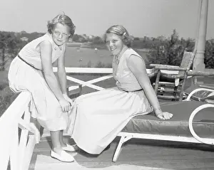 Chatham Prints: Princesses Beatrix and Irene Relaxing Outside