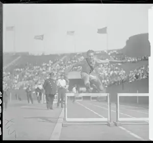 Princeton Athlete Jumping Hurdles
