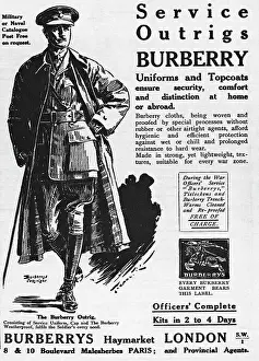 Trench Coat Prints: Print Advertisement for Burberry's Service Outrigs