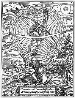 Heavy Prints: Print of Atlas Supporting a Ptolemaic Universe