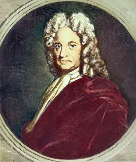 Sculpture Bust Prints: Print Depicting Edmond Halley