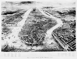 Wharf Prints: Print Depicting New York and Surrounding Area