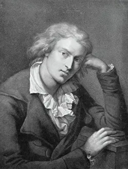 Head In Hands Prints: Print of Friedrich Schiller