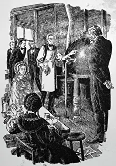 Print of Gail Borden Explaining the Method of Condensing Milk