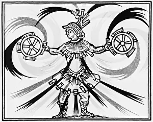 Fireworks Prints: Print of a Man Holding Fireworks