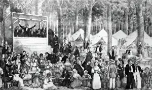 Meeting Prints: Print of a Methodist Camp Meeting