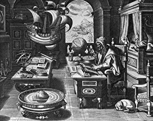 Studying Prints: Print of Nostradamus Making Calculations