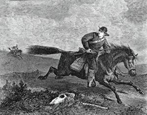 Threatening Prints: Print of Pony Express Pursued by Indians by H.G. Andrews
