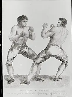 Print of Richard Humphreys and Daniel Mendoza Boxing