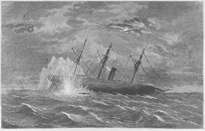 Sinking Prints: Print Showing the Loss of the USS Housatonic