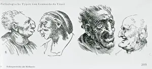 Print After Four Unusual Facial Caricatures by Leonardo da Vinci