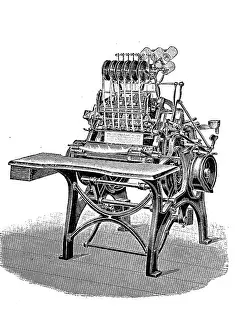 Crafting Prints: Printers, Patented thread book sewing machine by Maschinenfabrik Gebrueder Brehmer