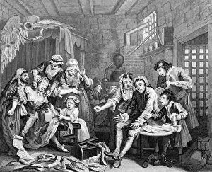 Images Dated 25th August 2016: Prison Scene, by William Hogarth