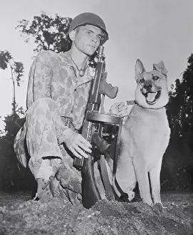 Private Finley with Dog