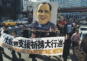 Huty31511 Prints: Pro-Nixon Parade In Tokyo