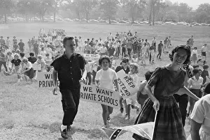 Banners Prints: Pro-Segregation Students Marching to School