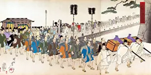 March Prints: Procession at Chiyoda castle with priests and samurai