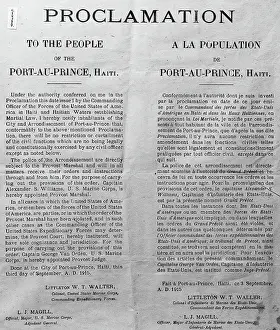 Haiti Prints: Proclamation of American Control in Haiti