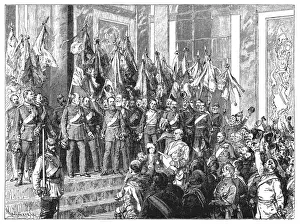 The Proclamation of the German Empire (18 January 1871) in the Hall of Mirrors of Versailles Palace, France