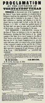 San Antonio Prints: Proclamation by the Governor of the State of Texas