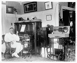 Prof. Fessenden Seated By His Piano