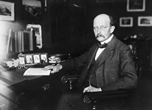 Radioactivity Prints: Prof. Planck Seated At His Desk