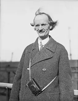Professor Auguste Piccard Smiling While Aboard Ship