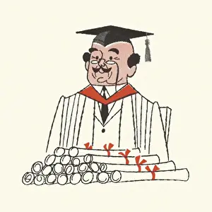 Wisdom Prints: Professor with Diplomas