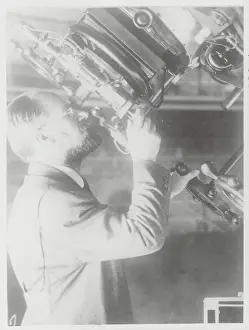 Professor George Van Biesbroeck Gazing Through Telescope