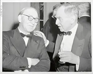 Professor Otto Hahn Talking to Sir John Cockcroft