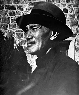 Nationalist Prints: Profile Of Chiang Kai-Shek Wearing Hat