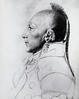 Profile Drawing Of Chief Of The Osages