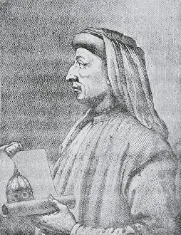 Architect Prints: Profile Drawing of Early Architect Fillippo Brunelleschi