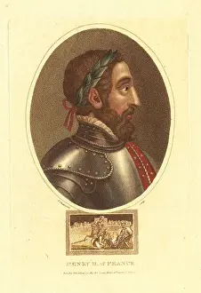 Henry Vii Prints: Profile Illustrative Portrait of King II of France