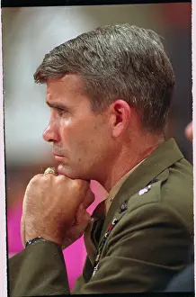 Profile Portrait of Lieutenant Colonel Oliver North at Hearing
