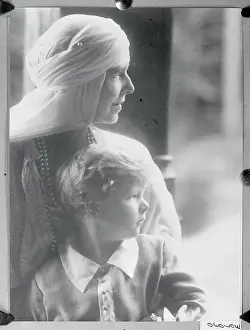 Profile of Queen Marie with Young Prince Michael