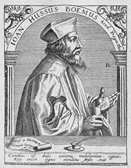 Profile of Reformer Jan Huss Gesturing