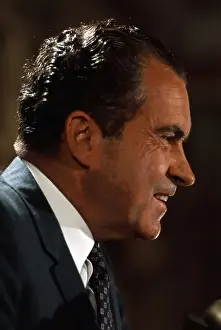 Profile of Richard Nixon Smiling