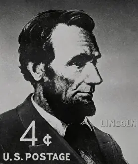 Abraham Lincoln (1809-1865) Prints: Profile Stamp of Abraham Lincoln
