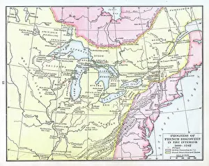 Prints of Map of the Progress of French Discovery in the Interior of North America, between 1600 and 1762 Discover the World in Maps: Past, Present, and Beyond: Progress Of French Discovery In The Interior