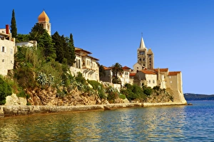 Croatia Collection: Promenade, medieval town of Rab, Rab Island, Primorje-Gorski Kotar County, Croatia